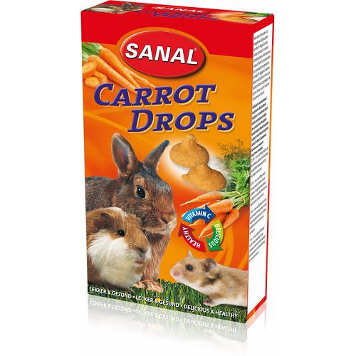 SK7550 SANAL Carrot Drops Морковные дропсы для грызунов, 45 г