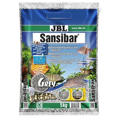 JBL Sansibar GREY декоративный мелкий грунт для аквариума, серый, 5 кг
