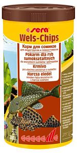 Основной корм Sera WELS CHIPS для придонных рыб, чипсы 1000 мл