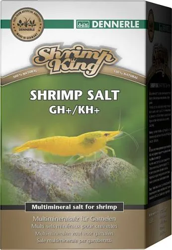 Dennerle Shrimp King Shrimp Salt GH+/KH+ мульти-минеральная соль для повышения жесткости воды в аквариуме с креветками, 200 г