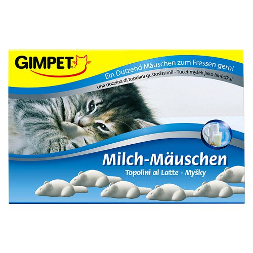 Лакомство Gimpet "Молочные мышки" подарочное для кошек, 12 шт.х35 г