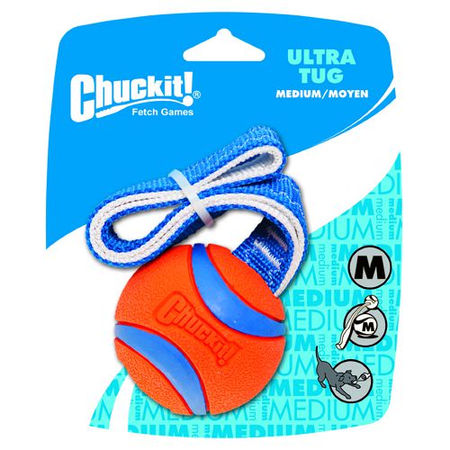 Перетяжка-Теннисный мяч CHUCKIT! ULTRA TUG MEDIUM Ультра для собак, резина, средняя