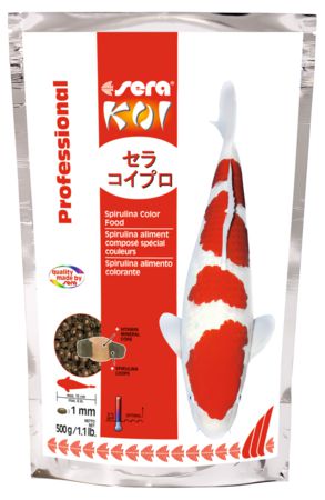 Корм основной Sera KOI Prof. Spirulina Color для яркой окраски и роста рыб, 0,5 кг