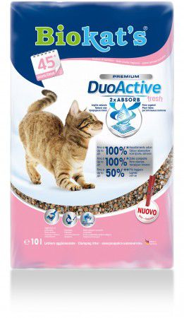 Наполнитель Biokat's "DuoActive Fresh" с запахом детской присыпки для кошачьего туалета, 10 л