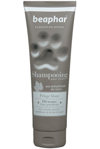 Шампунь Beaphar Shampooing Pelage blanc для собак светлых окрасов, Белый, 250 мл