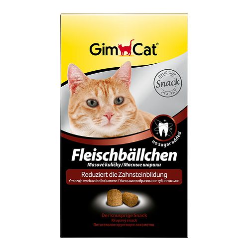 Шарики мясные Gimcat "Fleischbällchen" для очистки зубов кошек, 100 г