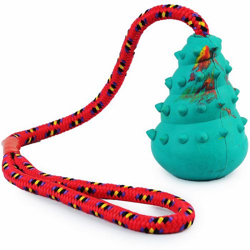 COMFY YUMMY игрушка на веревеке для лакомств, для собак, резина, 6х45 см