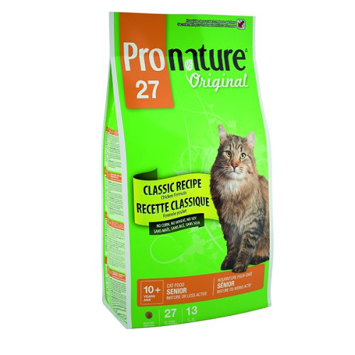 Корм Pronature 27 Senior для пожилых и малоактивных кошек, цыпленок, 2,72 кг