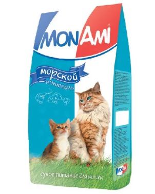 Корм MON AMI для кошек, Морской коктейль, 10 кг