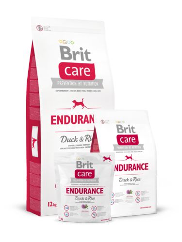 Корм Brit Care Endurance для активных собак всех пород, утка с рисом