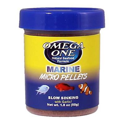 Гранулы Omega One медленно тонущие с чесноком для морских рыб, 50 г