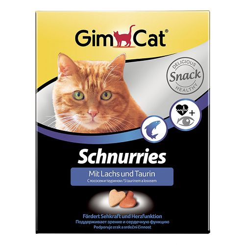 Лакомство Gimcat "Сердечки" витаминное для кошек, таурин и лосось