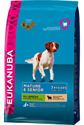 Корм Eukanuba Mature & Senior All Breed для собак старше 7 лет, ягненок с рисом