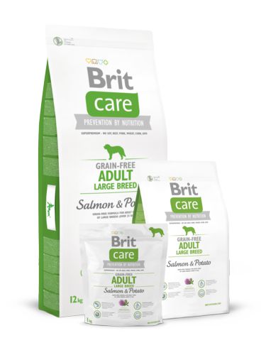 Корм Brit Care Salmon&Potato Adult LargeBreed для взрослых собак крупных пород, лосось и картофель