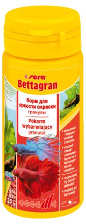 Основной корм Sera Bettagran для яркой окраски рыб-петушков, гранулы 50 мл