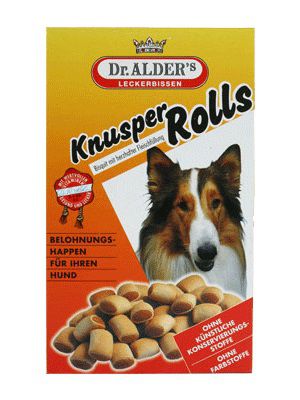 Лакомство Dr. ALDER`S Knusper Rolls бисквиты с мясной начинкой, 500 г