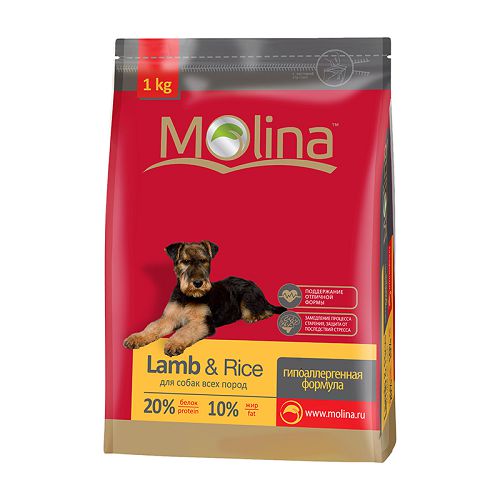 Корм Molina Adult Lamb & Rice гипоаллергенный для собак всех пород