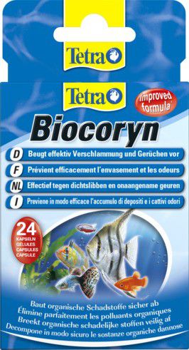 Tetra Biocoryn кондиционер для разложения загрязнений в пресноводных и морских аквариумах, 24 капс.