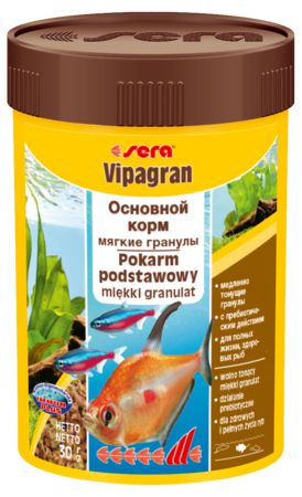 Основной корм Sera VIPAGRAN для всех видов рыб, гранулы 100 мл