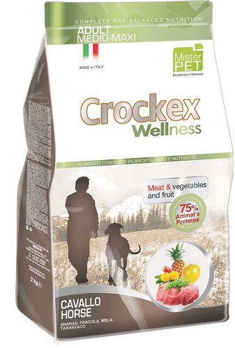Корм PRIMORDIAL CROCKEX Wellness ADULT MEDIUM-MAXI для собак средних и крупных пород, конина, рис