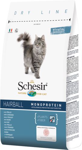 Корм Schesir Hairball с Курицей для длинношерстных кошек