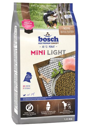 Корм Bosch Adult Mini Light для взрослых собак маленьких пород с избыточным весом (до 15 кг)