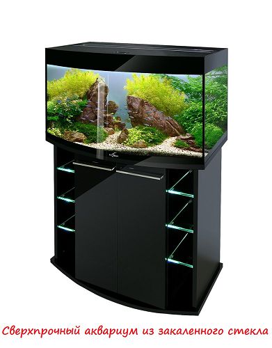 Аквариум Biodesign CRYSTAL PANORAMIC 145 черный суперглянец, без светильника, 144 л, 81х41х53 см