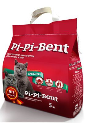 Наполнитель Pi-Pi-Bent комкующийся для котят, 5 кг
