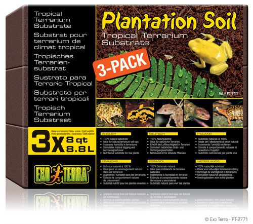 Exo Terra Plantation soil субстрат натуральный кокосовая крошка, 3х8,8 л