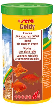 Основной корм Sera GOLDY для мелких золотых рыб, хлопья 1 л