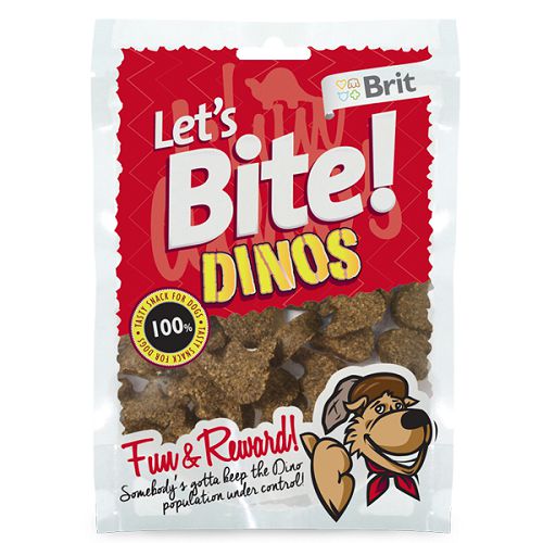 Лакомство Brit Let's Bite Dinos "Динозавры" для собак, 150 г