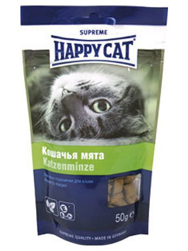 Лакомство HAPPY CAT подушечки Кошачья мята, 50 г