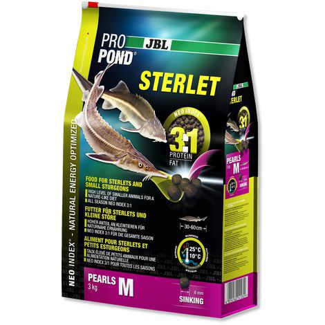 Корм JBL ProPond Sterlet M основной для средних осетровых рыб, гранулы 3 кг (6 л)