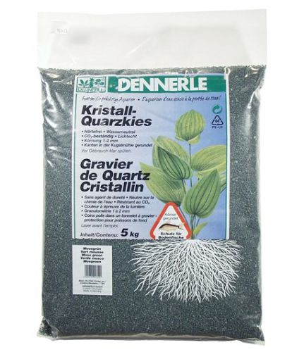 Аквариумный грунт Dennerle CRYSTAL QUARTZ GRAVEL, гравий 1-2 мм, темно-серый, 5 кг