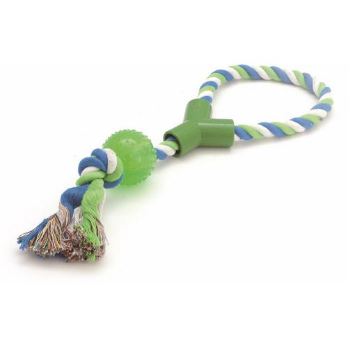 COMFY ZIBI веревка с ручкой и мячом из пластмассы для собак, 37 см