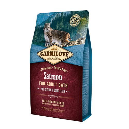 Корм Carnilove Salmon for Adult Cats-Sensitive&Long Hair для взрослых кошек, лосось