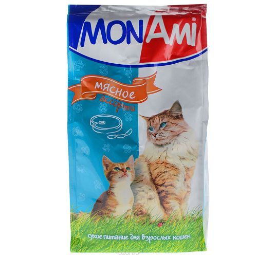 Корм MON AMI для кошек, Мясное ассорти, 10 кг