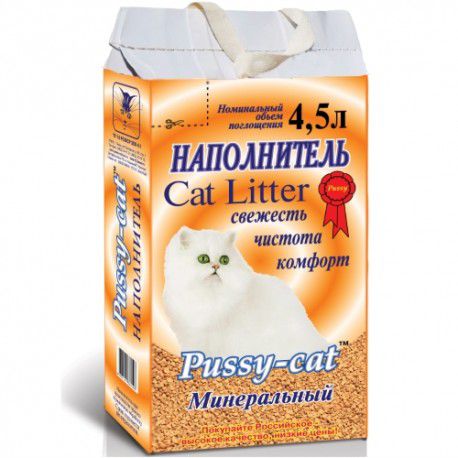Наполнитель Пусси-кет Минеральный для кошачьего туалета, 4,5 л