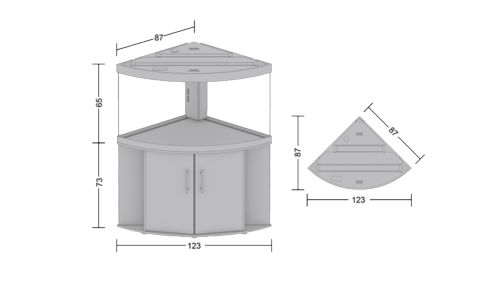 Тумба для аквариума JUWEL Тригон 350, бук, 123x87/87x65 см