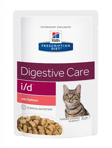 Диета Hill`s Prescription Diet i/d с Лососем для кошек при заболеваниях ЖКТ, 85 г