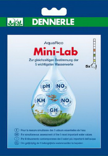 Минилаборатория Dennerle MiniLab для тестирования 5-ти показателей пресной аквариумной воды, 5 шт.