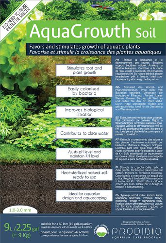 Грунт аквариумный Prodibio AquaGrowth Soil для растений, 1-3 мм, 9 л