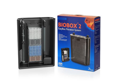 Внутренний аквариумный фильтр AQUATLANTIS BIOBOX 2 черный, картриджи: 2хS и 2хL, нагреватель 150w, 600 л/ч