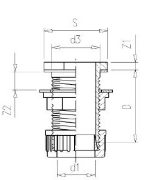 Переход на&nbsp;емкость с&nbsp;цангой, ПВХ, 40&nbsp;мм