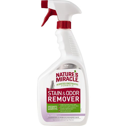 Спрей Natures Miracle Just for Cats Stain&Odor Remover Lavender от запахов кошачьих меток и мочи, лаванда, 946 мл