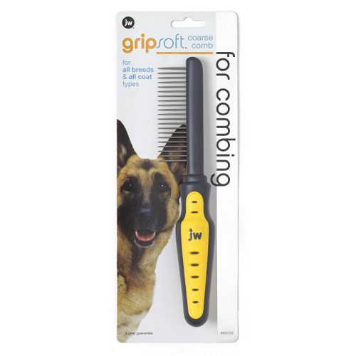 Расческа J.W. Grip Soft Dog Coarse Comb для собак, с редкими зубьями
