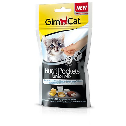 Подушечки Gimcat "NutriPockets Junior mix" для котят, 60 г