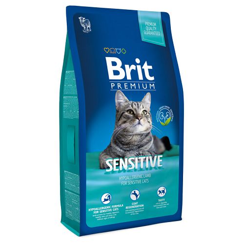Корм Brit Premium Cat Sensitive гипоаллергенный для кошек, ягненок