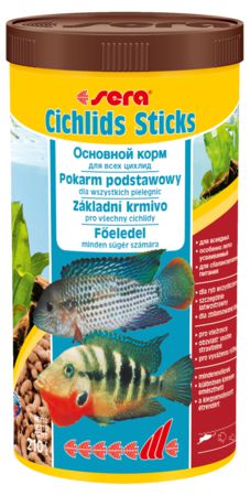 Основной корм Sera CICHLIDS STICKS для крупных цихлид, палочки 1 л