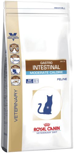 Диета Royal Canin VET GASTRO INTESTINAL MODERATE CALORIE GIM35 с умеренным содержанием жира для кошек при нарушении пищеварения